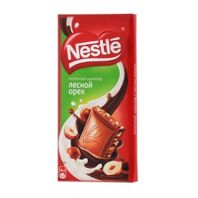 Шоколад Nestle молочный с лесным орехом 90г